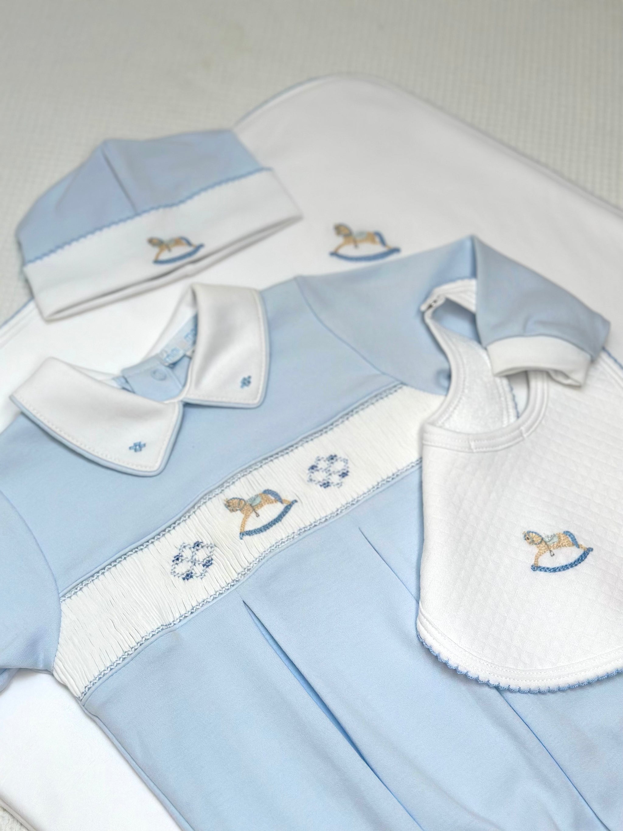 Boys Rocking Horse Smocked Footsie