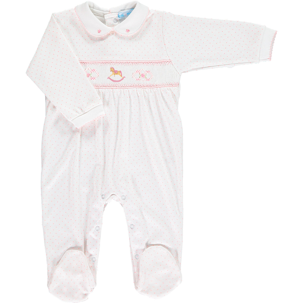 Girls Rocking Horse Smocked Footsie