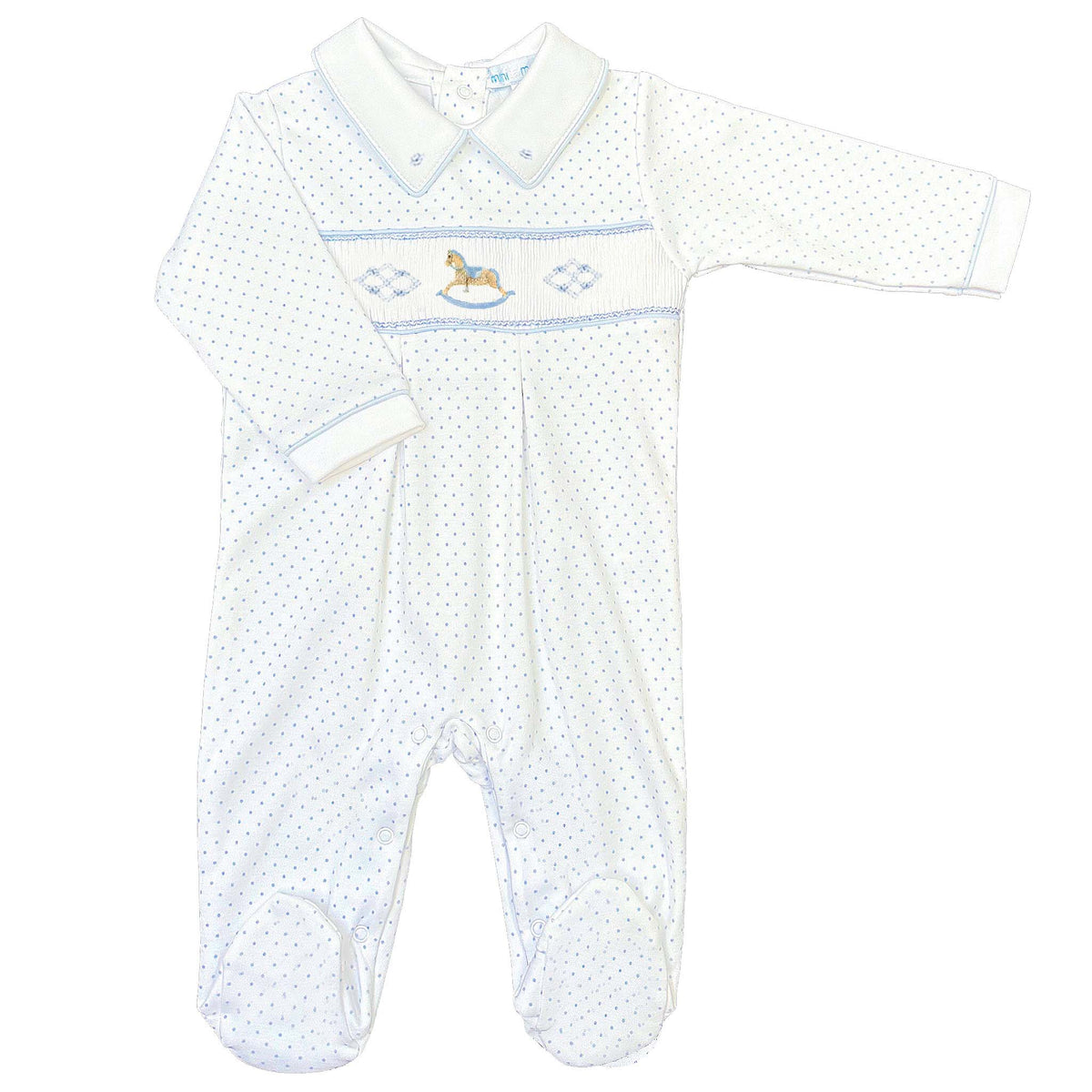 Boys Rocking Horse Smocked Footsie
