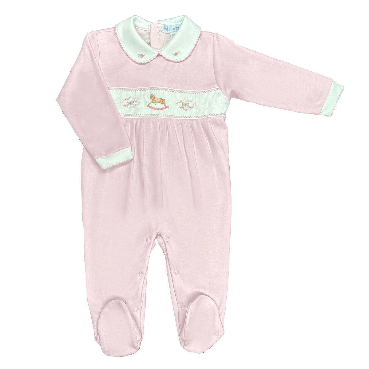 Girls Rocking Horse Smocked Footsie