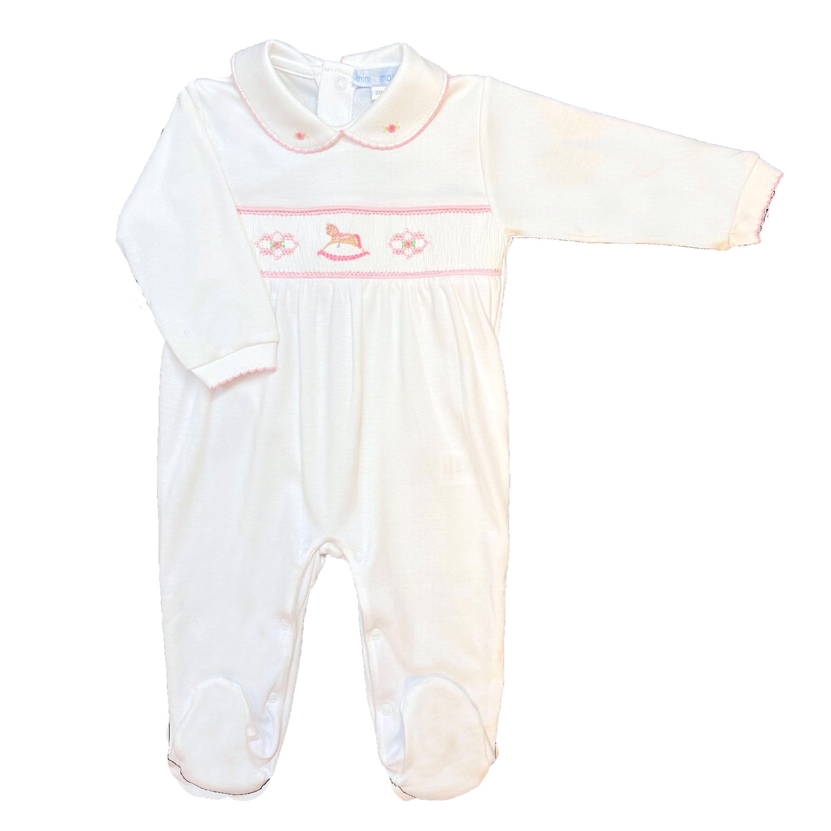 Girls Rocking Horse Smocked Footsie