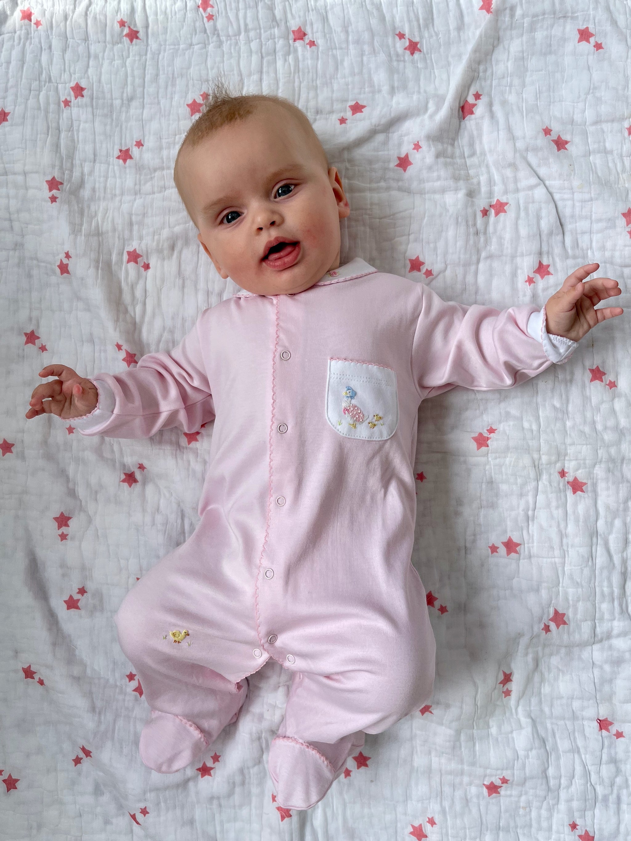 Pink Jemima Puddle Duck Baby Grow