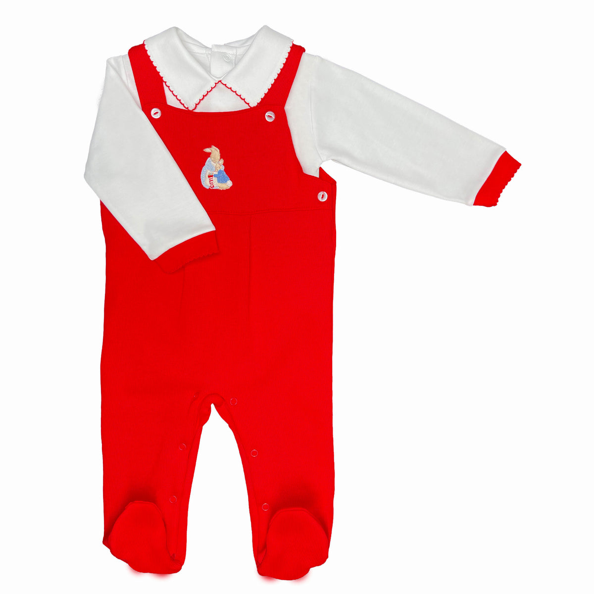 Festive Peter Rabbit Two Piece Knit Dungaree Set – Mini-la-Mode