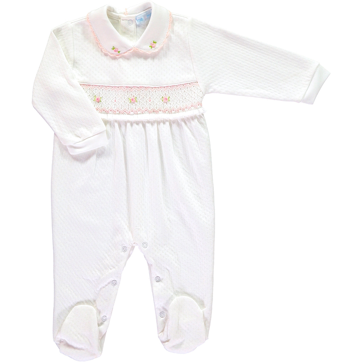 Smocked Frilly Footsie, Jacquard Weave