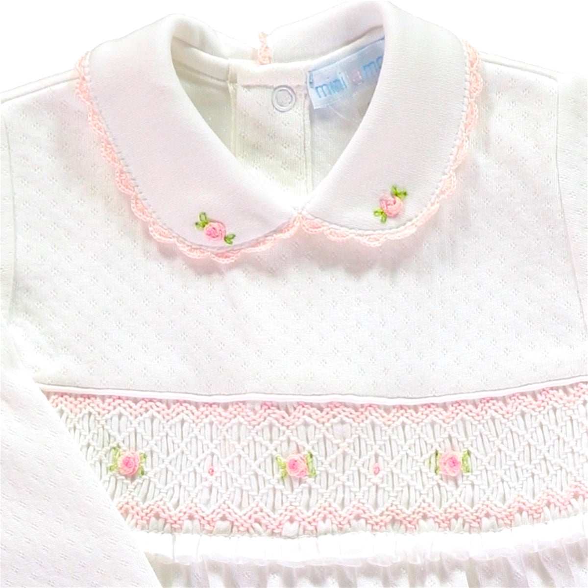 Smocked Frilly Footsie, Jacquard Weave