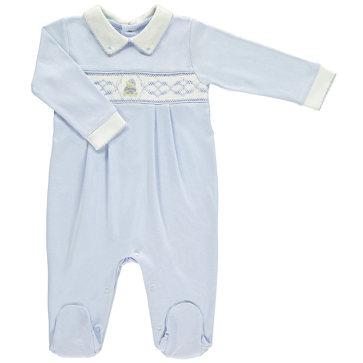 Boys Teddy Bear Smocked Footsie