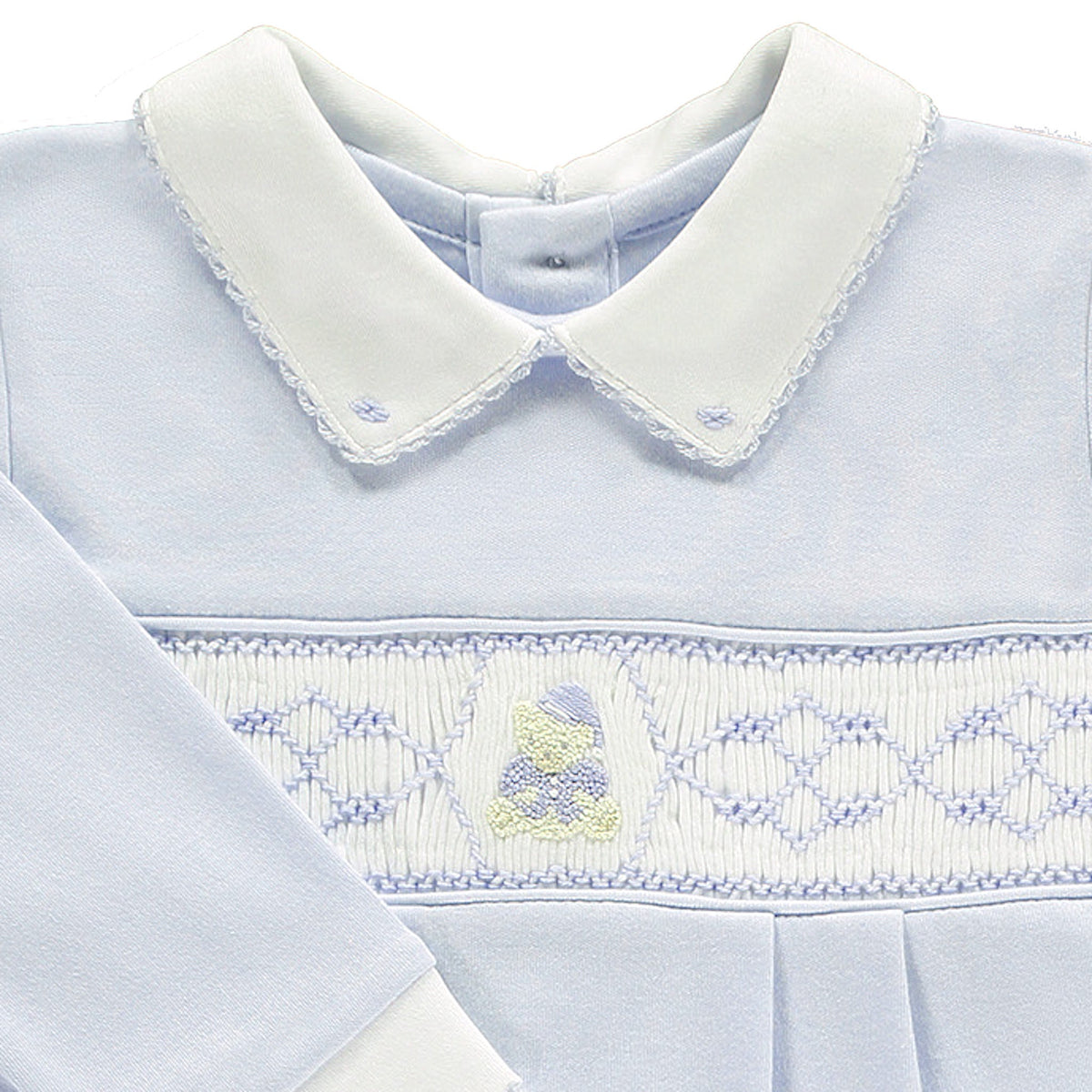 Boys Teddy Bear Smocked Footsie
